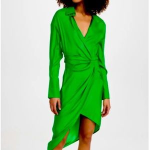 NWT Gauge81 long sleeve green asymmetrical wrap dress cuff sleeves women’s xs